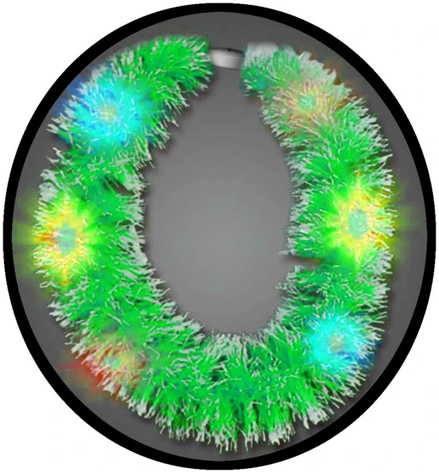 Main image of Green Light Up Hawaiian Grass Lei With Multicolor LEDS