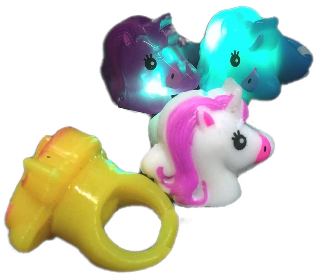 Main image of Assorted Light Up Fantasy Cute Unicorn Flashing Rings
