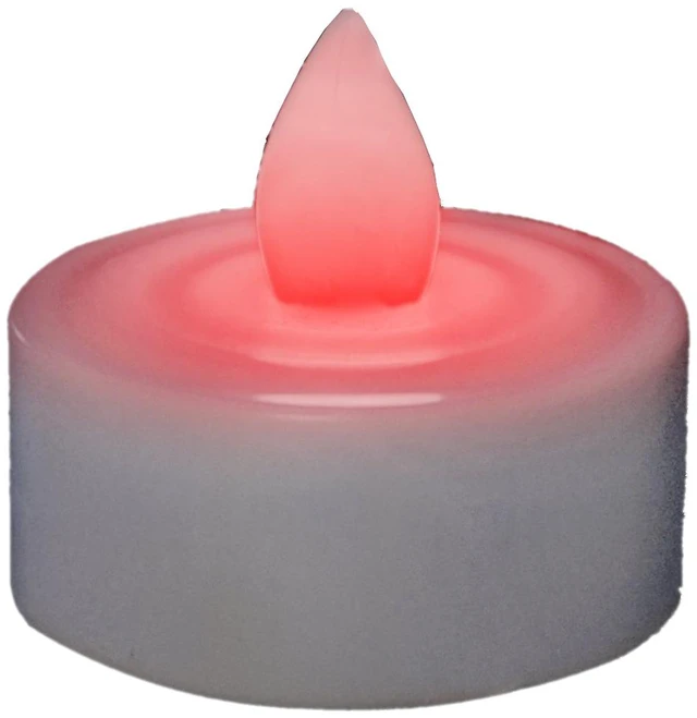 Main image of Artificial Tea Light Red Candle Safe and Realistic Powered Flameless Perfect for All Occasions