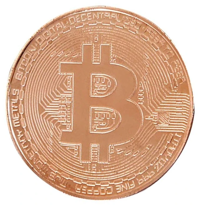 Main image of Copper Plated Collectible Bitcoin Coin Physical Art Collection Gift