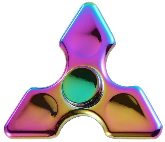 Main image of Rainbow Chameleon Triple Diamond Metal EDC Fidget Spinner