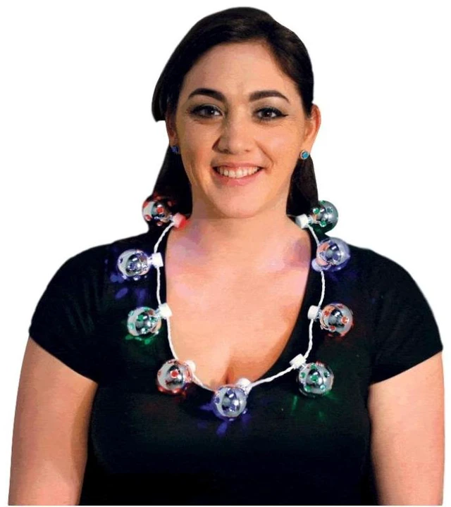 Main image of Multicolor Silver Shine Through Party Disco Balls Necklace