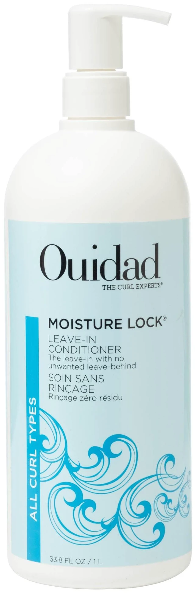 Main image of Ouidad Moisture Lock Leave In Conditioner for Curly Hair 33.8 fl oz, Hydrating Curl Conditioner & Hair Detangler 2in1 Moistu