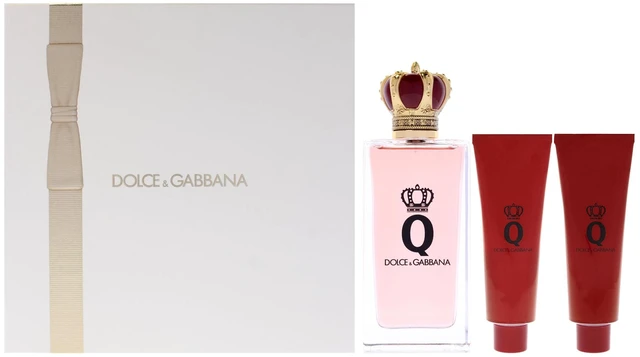 Main image of Q by Dolce and Gabbana for Women 3 Pc Gift Set 3.3oz EDP Spray, 1.69oz Shower Gel, 1.69oz Body Lotion