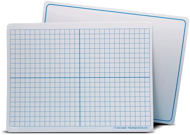 Main image of Flipside Products Magnetic Dry Erase Learning Mat, TwoSided XY Axis/Plain, 9" x 12", Pack of 12