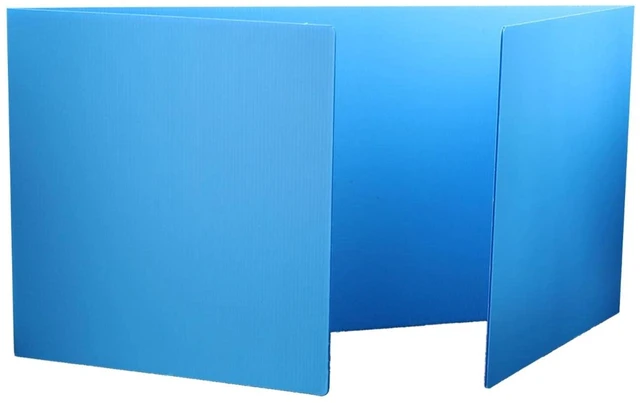 Main image of Blue Premium Corrugated Plastic Study Carrel Bulk Pack of 12