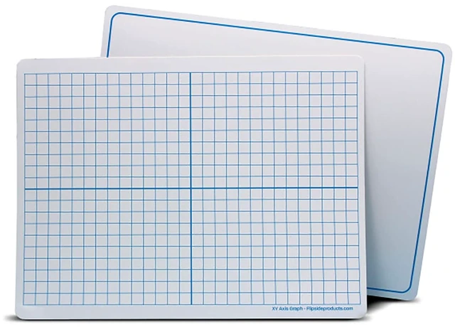 Main image of Flipside Products Magnetic Dry Erase Learning Mat, TwoSided XY Axis/Plain, 9" x 12", Pack of 24