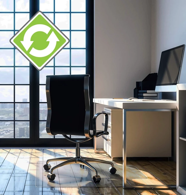 Main image of Floortex Recycled Chair Mat with Lip 36" x 48" for Hard Floors, Tint (Model: FCECO3648LP)