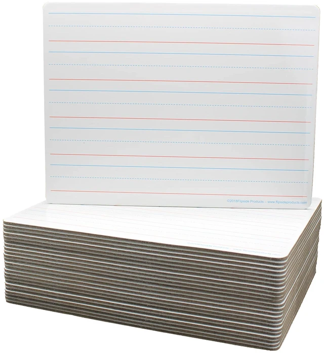Main image of Flipside Products 9" x 12" Magnetic Lined TwoSided Dry Erase White Boards, Class Pack, Double Sided Lapboard for Class, Reusabl