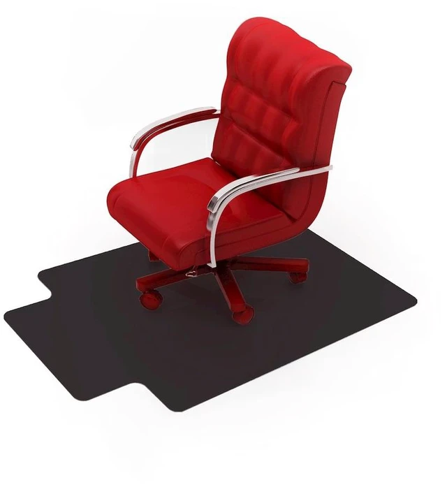 Main image of Black Vinyl Lipped Chair Mat for Carpets 45" x 53"