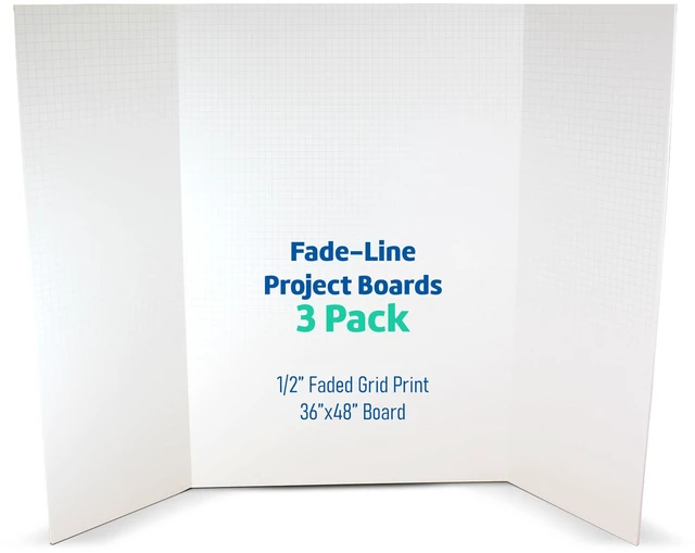 Main image of 36 X 48 FadeLine White Foam Project Board, 1/2" Grid Pack Of 3