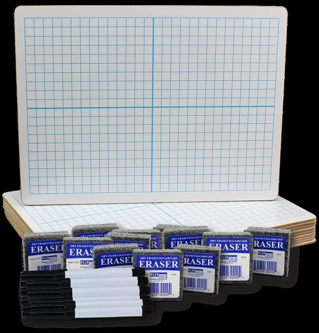 Main image of 9 X 12 Dry Erase Xy Axis/Dry Erase, TwoSided, With Markers And Erasers Class Pack 12