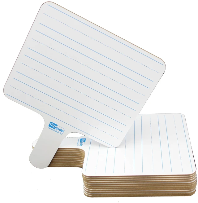Main image of Rectangular Lined Dry Erase Answer Paddle Class Pack Of 12