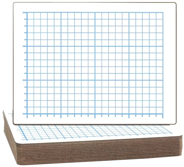 Main image of 9 X 12 Two Sided Quadrant Grid Dry Erase Board 1/2" Square Class Pack Of 12