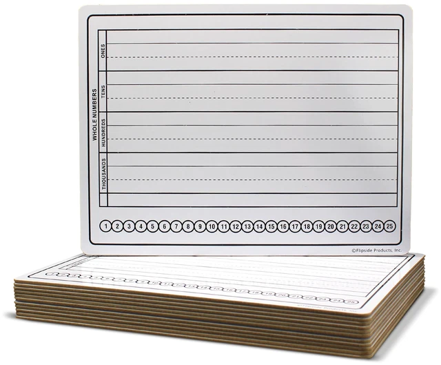 Main image of 9 X 12 Two Sided Basic Skills Marker Board 12 Pack