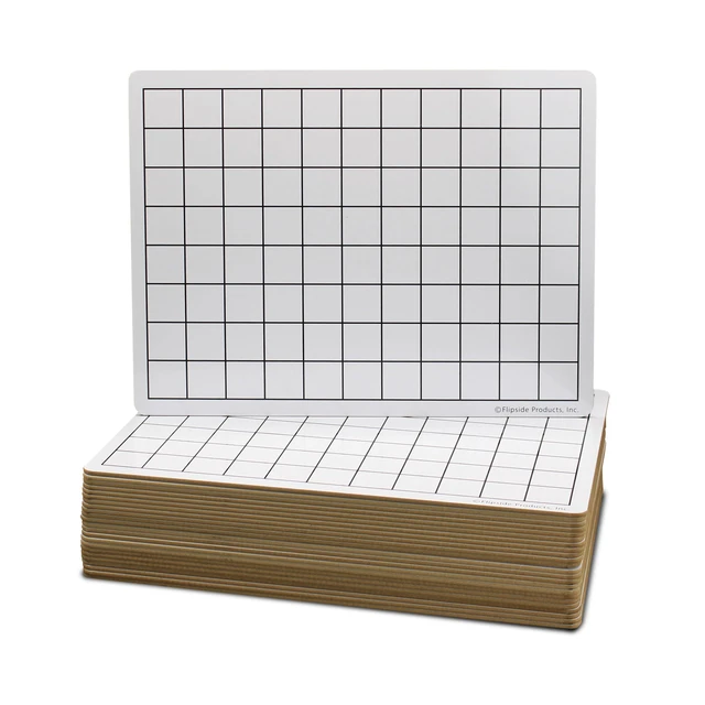 Main image of 9 X 12 Two Sided 1" Squares Grid Board 24 Pack