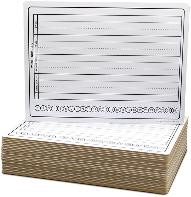 Main image of 9 X 12 Two Sided Basic Skills Marker Board 24 Pack