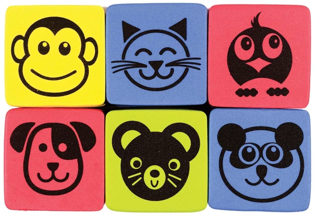 Main image of Magnetic Whiteboard Animal Student Erasers Class Pack Of 36