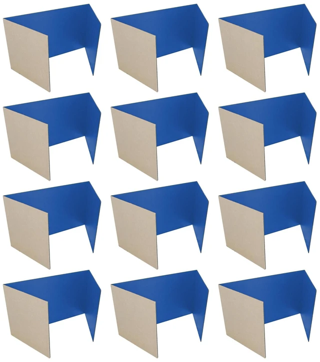 Main image of 12 X 48 Study Carrel Blue Corrugated Pack Of 12