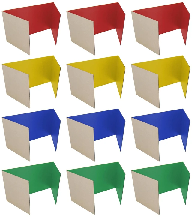 Main image of 12 X 48 Study Carrel Primary Color Assortment Corrugated Pack Of 12