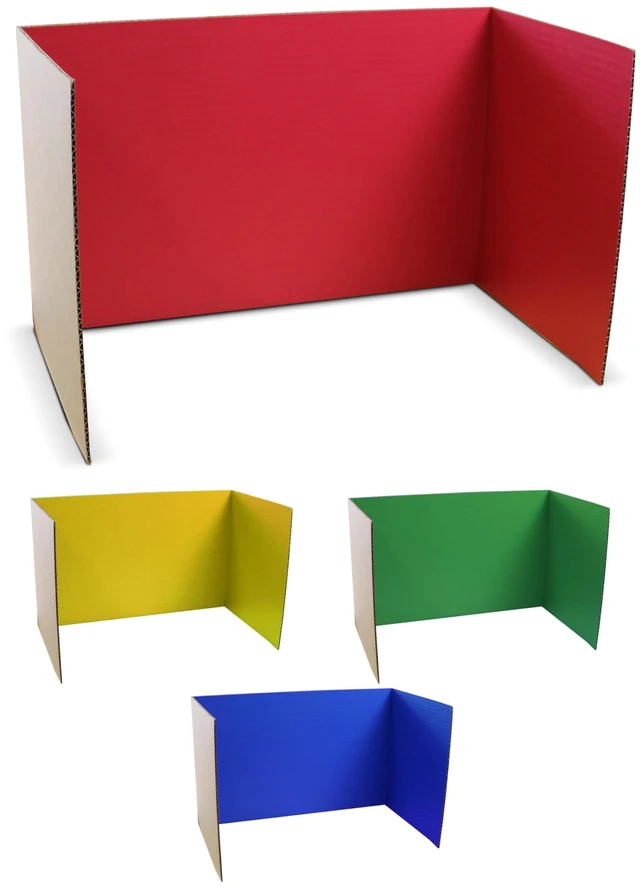 Main image of 18 X 48 Study Carrel Assorted Corrugated Pack Of 12
