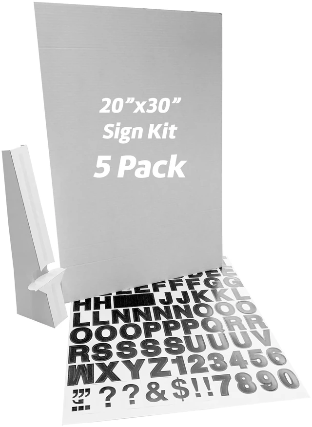 Main image of 20 X 30 White Corrugated Project Sheet Sign Kit Pack Of 5