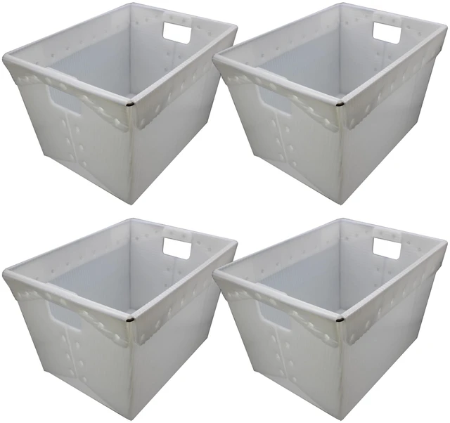 Main image of Translucent Corrugated Plastic Storage Postal Tote 4 Pack