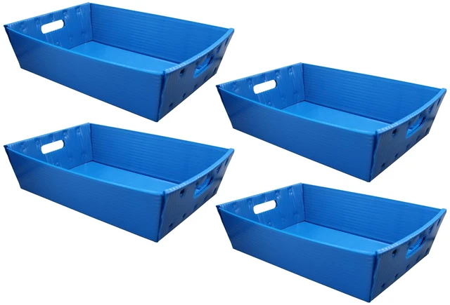 Main image of Blue Corrugated Plastic Welded Tray 4 Pack