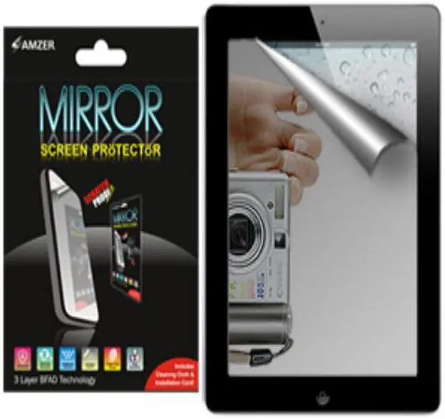 Main image of Amzer Mirror Screen Protector with Cleaning Cloth For Apple iPad 2