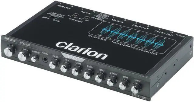 Alt view image 4 of 13 - Clarion EQS755 7-band Graphic Equalizer