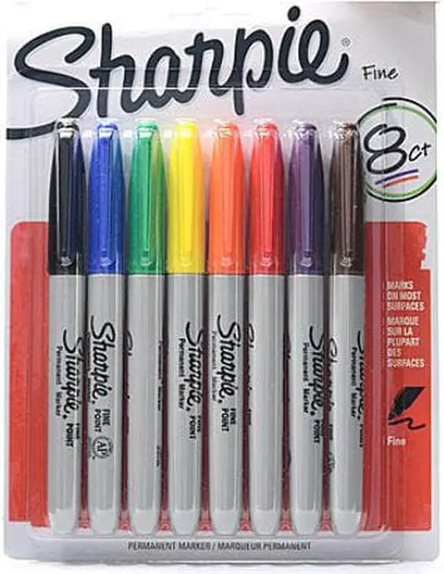 Alt view image 3 of 11 - Sharpie Permanent Marker Fine Point 8/PK Assorted 30217PP