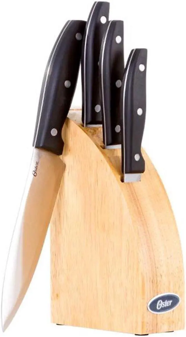 Main image of Oster 62377.05 Granger 5-Piece Kitchen Cutlery Knife Block Natural Wood