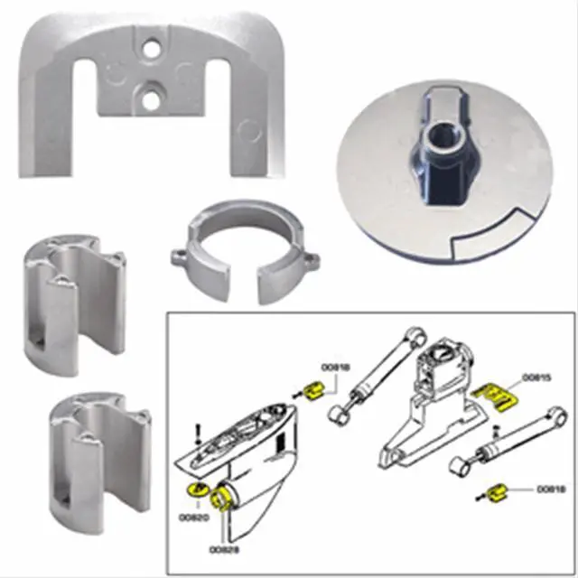 Main image of TECNOSEAL ANODE KIT MERC BRAVO 1 W/ HARDWARE ALUMINUM 20803AL