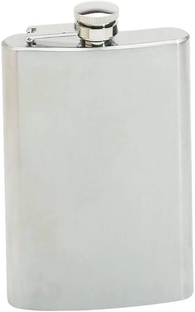 Alt view image 3 of 7 - Maxam Stainless Steel 8oz Hip Flask with screw down cap KTFLASK8