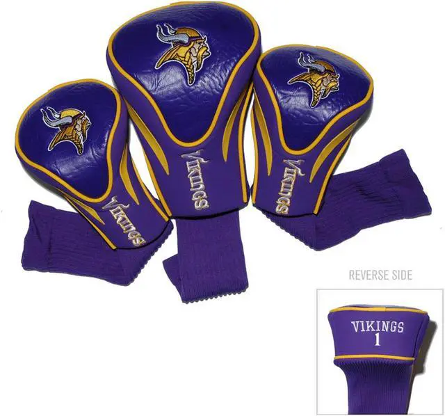 Alt view image 4 of 9 - Team Golf 31694 Minnesota Vikings 3 Pack Contour Fit Headcover