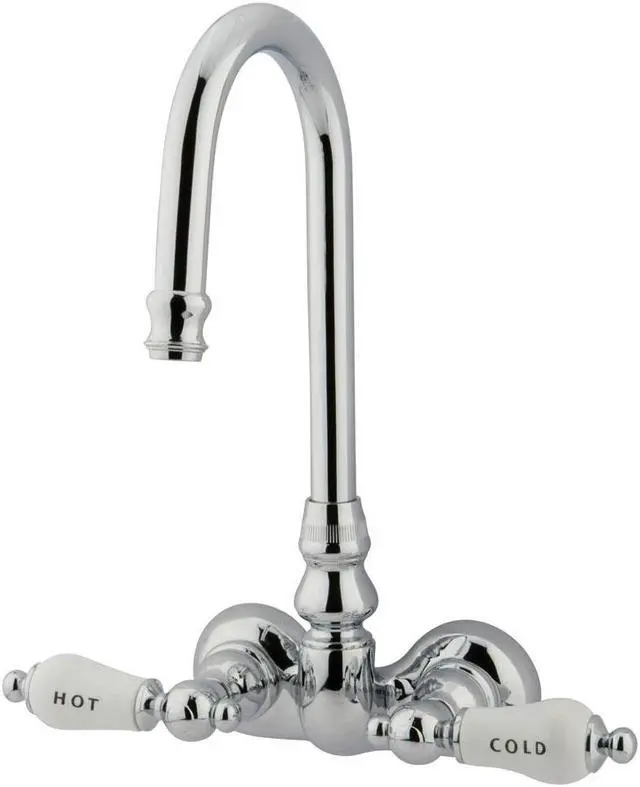 Main image of Kingston Brass Cc74T1 Hi-Rise Spout Clawfoot Tub Filler - Polished Chrome Finish