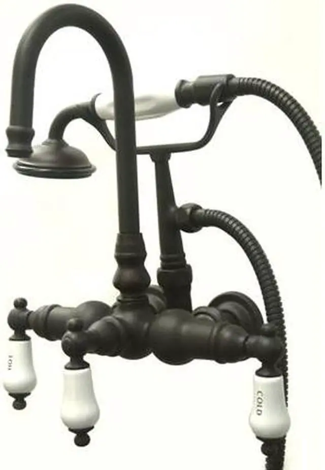 Alt view image 4 of 6 - Kingston Brass Cc9T5 Clawfoot Tub Filler With Hand Shower - Oil Rubbed Bronze Finish