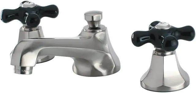 Alt view image 2 of 7 - Kingston Brass KS4468PKX Metropolitan Onyx Widespread Lavatory Faucet With Black