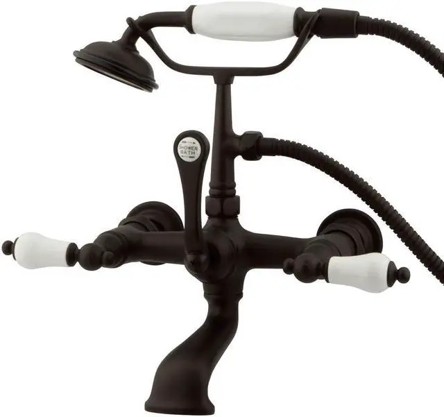 Main image of Kingston Brass CC553T5 Wall Mount Clawfoot Tub Filler with Hand Shower