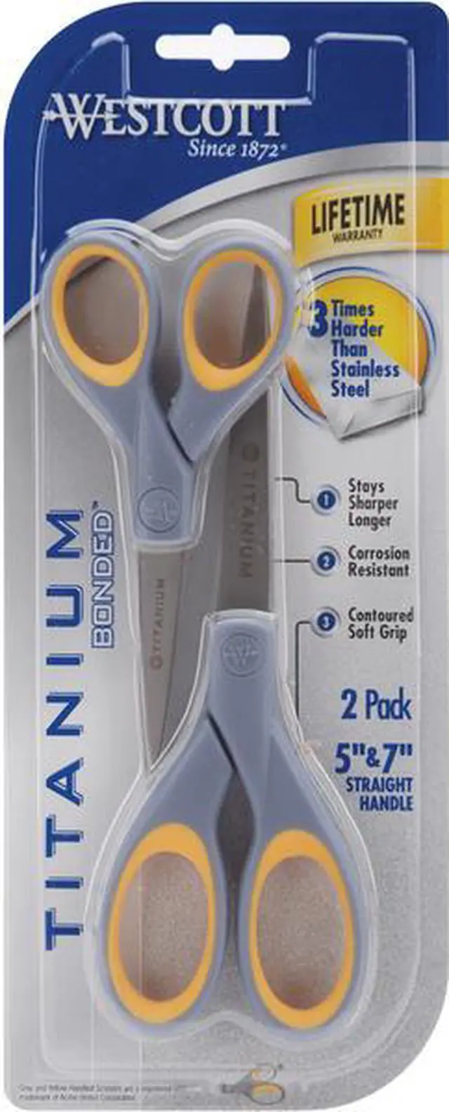 Main image of Westcott Titanium Bonded Scissors Set 5" and 7" Long 2/Pack 13824