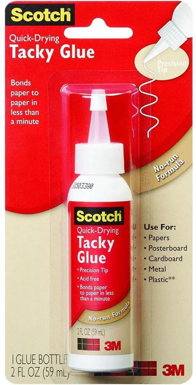 Alt view image 3 of 6 - 3M MMM6052 Tacky Glue- Quick Drying- Dries Clear- Nontoxic- Acid-free- 2 oz