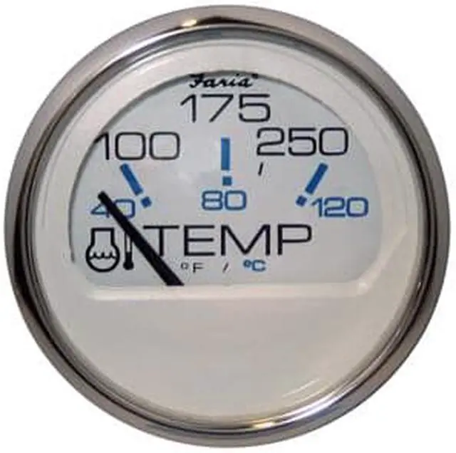 Alt view image 2 of 14 - FARIA BEEDE INSTRUMENTS 13804 Faria 2" Water Temperature Gauge (100-250F) - Chesapeake White SS