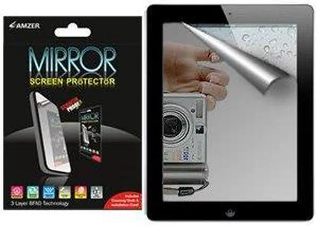 Alt view image 2 of 2 - Amzer Mirror Screen Protector with Cleaning Cloth For Apple iPad 2