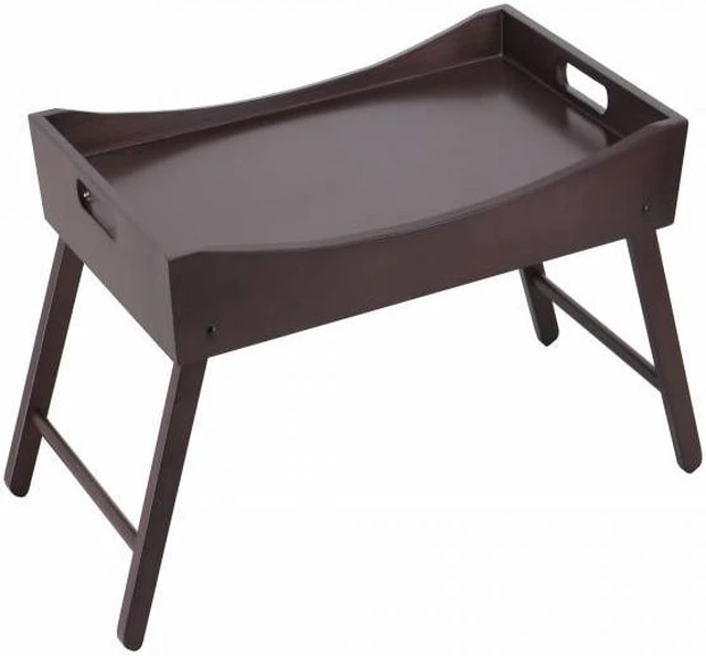 Alt view image 3 of 11 - Winsome 92022 Benito Bed Tray with Curved Top Foldable Legs- Espresso