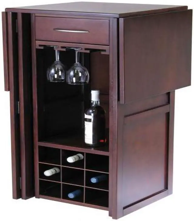 Alt view image 6 of 18 - Walnut Newport Wine Bar Expandable Counter