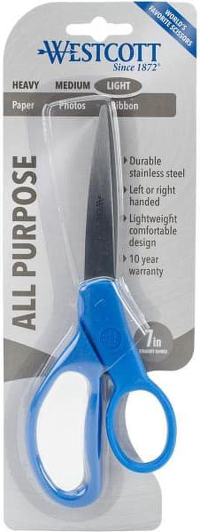 Westcott - Westcott 7 All Purpose Preferred Stainless Steel Scissors, Blue  (43217)