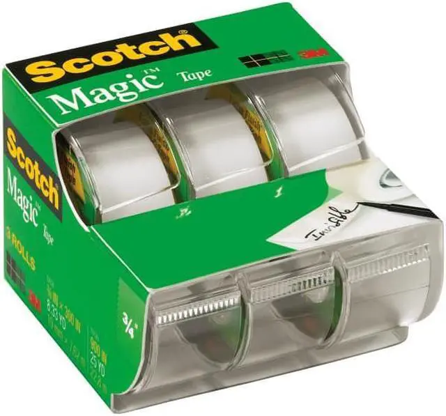 Alt view image 4 of 16 - Scotch Magic Tape in Handheld Dispenser 3/4" x 300" 1" Core Clear 3/Pack 3105
