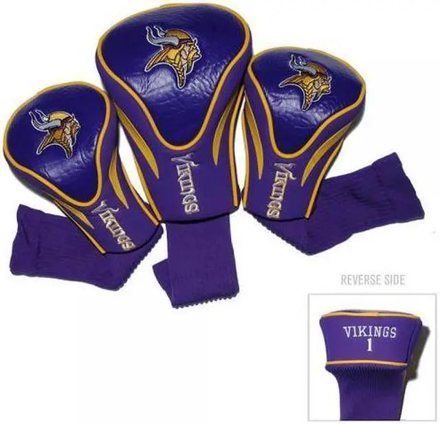 Alt view image 5 of 9 - Team Golf 31694 Minnesota Vikings 3 Pack Contour Fit Headcover