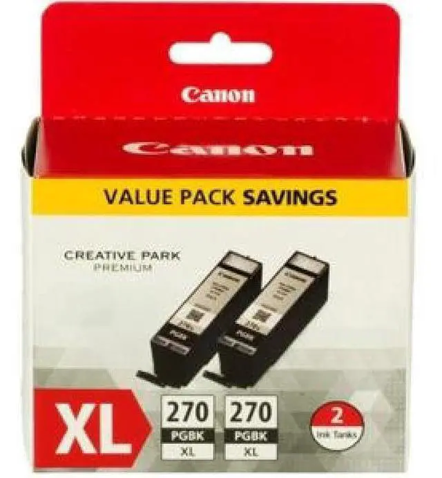 Alt view image 4 of 19 - Canon PGI-270 XL High Yield Ink Cartridge - Dual Pack - Pigmented Black