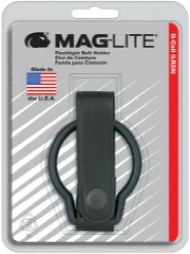 Alt view image 2 of 10 - Maglite ASXD036 Black Plain Leather D-Cell Flashlight Belt Holster/Holder